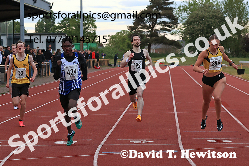 The 200 metres, 2025 NEGP No 2, Monkton Stadium, Wednesday, May 28th. Photo: David T. Hewitson/Sports for All Pics